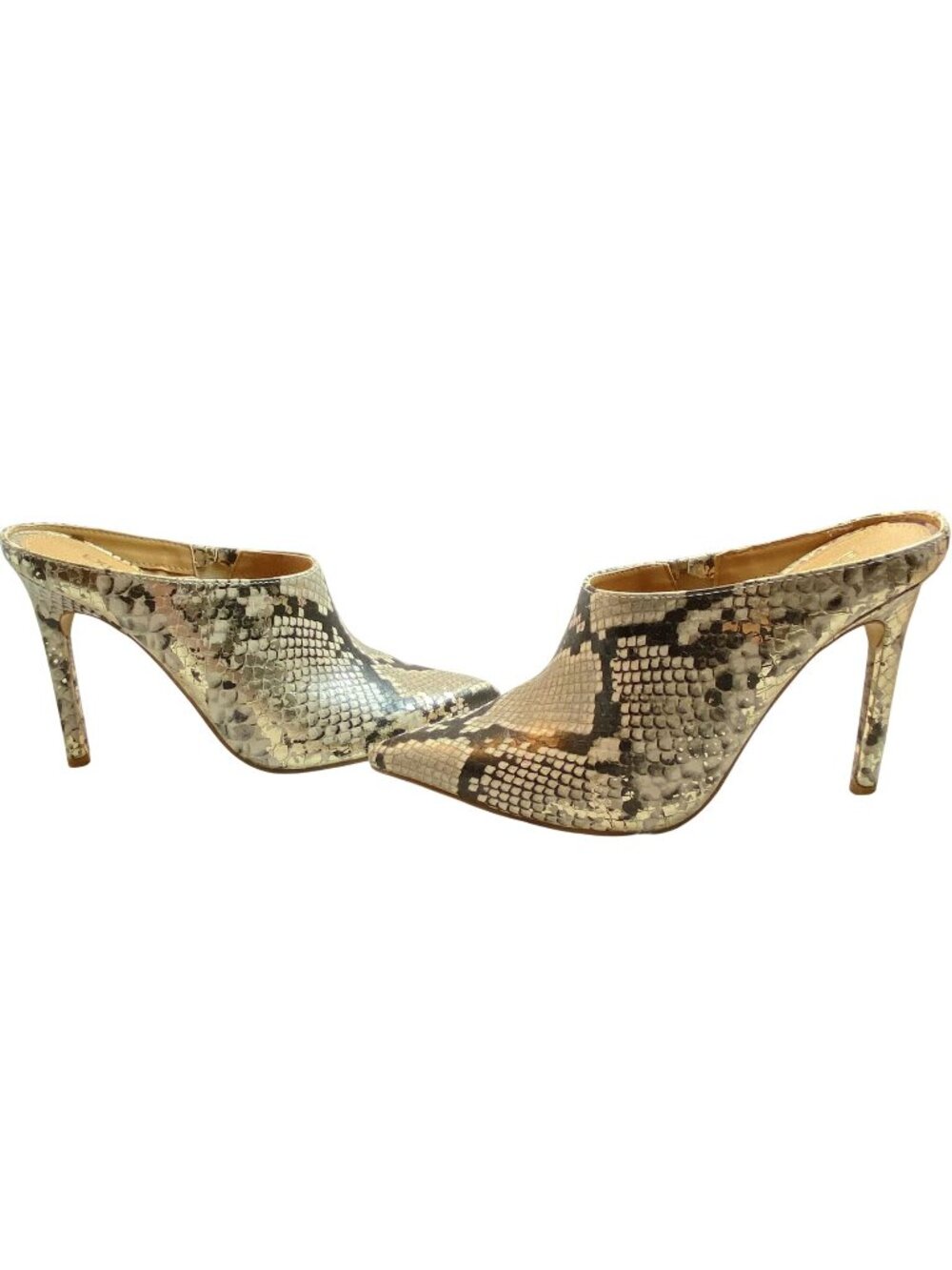 Snake Print Pointed Toe Mule Heels Womens Size 6.5 Slip-On Shoes By Express